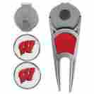 1742468-505 Wincraft Wisconsin Badgers Divot Tool Ball Marker Hat Clip Set College