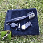 689353616962 Cleaning Brush Divot Tool Towel Combo Black
