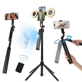 Bizisofon 013407122047 70.9 Inch Auto Face Tracking Tripod 360 Rotation With Stand And Light Phone Cam