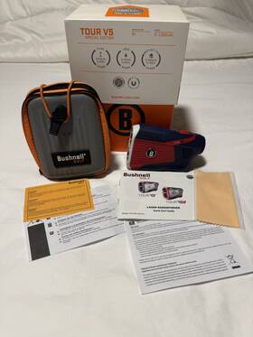 201901dsg Bushnell Tour V5 Laser Rangefinder Red/blue Jolt Bite Magnet Excellent