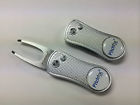 Classic Divot Tool Metallic Silver Pitchfix Switchblade Action With 2 Ball Markers 685867996422
