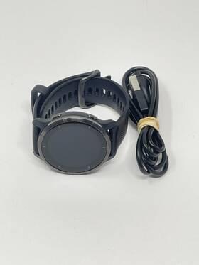 010-02430-01 Garmin Venu 2 Slate Stainless Bezel With Black Case Silicone Band Good B1016