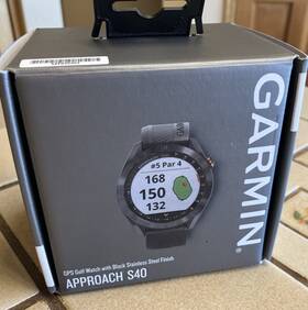 Garmin 753759230142 Approach S40 Gps Golf Watch With Black Stainless New Open Box Free Ship