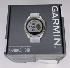 Garmins40 Garmin Approach S40 Gps Golf Smartwatch Touchscreen White Strap/gold Bezel