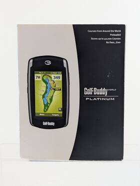 Golfbuddy 899665001312 World Platinum Black And Silver Course Gps Rangefinder With Clip Works