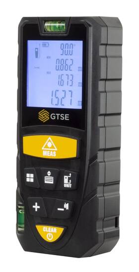 Gtse 056394712147 Laser Distance Meter 100m/328ft 2 Bubble Levels Portable Digital Dista
