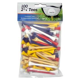 I98970 Intech 2-3/4 Inch Wooden Golf Tees 100 And 500 Pack Multiple Colors Available