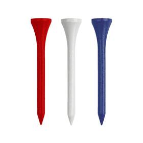 A85068 Izzo Wood Golf Tees 200 Pack 2.75 Inches Red/white/blue