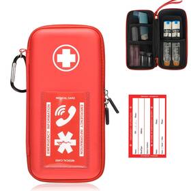P030 Klawdsky Epipen Carry Case Hard Emergency Medical Bag With Carabiner-for 2 Epipens A