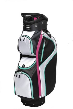 Fr-nsb-jas-37 Majek Ladies Black White Teal Pink Golf Bag 9 Inch 14-way Friendly Separator