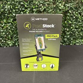 Method Golf Co. 850050158721 Pushstack Pro Pack- Magnetic Phone Holder For Push Cart Plus