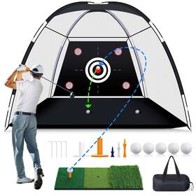 Moko 840401468401 Golf Net With Practice Mat 10 X 7 Ft Hitting For Outdoor Indoo