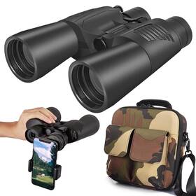 Mosla 605556801448 Zoom 10-24x50 Binoculars For Adults With Smartphone Adapter - Compact Waterpr