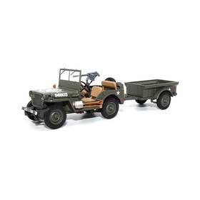 23200-44 Motor City Classics 1 43 Scale Willys Jeep 1/4-ton Utility Truck With Trailer - Militar... Fast Ship