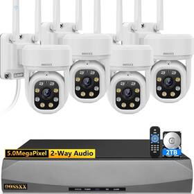4-cams Oossxx 2tb 60 Auto-vidoe Tracking And 2-way Audio Wifi Ptz Outdoor Security Camera System P