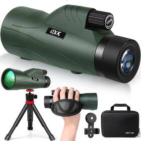 Oxk Optics 792933655777 12x56 High Power Monocular Telescope With Smartphone Adapter Tripod Bag Ligh