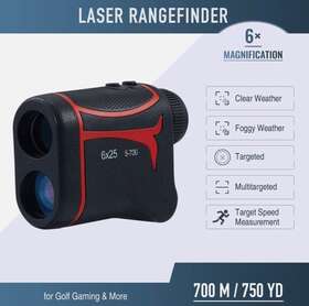 Pinty 719868249581 Golf And Hunting Rangefinder 750 Yard 6x Range Finder With Cr2 Battery 5 Modes