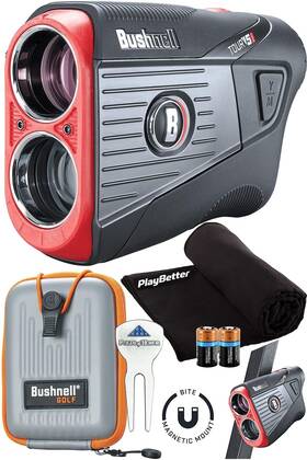 Playbetter 720524836328 Bushnell Tour V5 Golf Laser Rangefinder Patriot Pack Bundle With