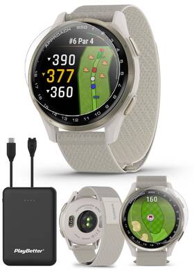 Playbetter 760532697030 Garmin Approach S50 Cream Gold/ivory Golf Gps Smartwatch Bundle - 1.2 Inch Amol
