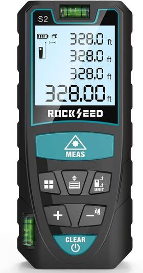 S2-100 Rockseed Laser Measure 100m/328ft Digital Distance Meter With 2 Bubble