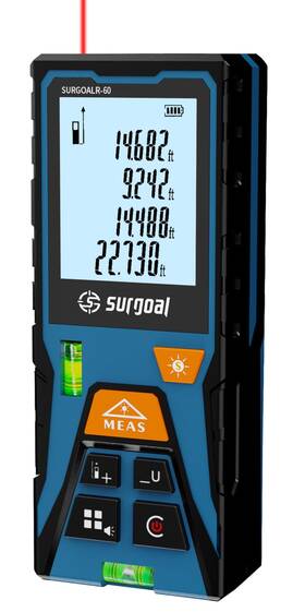 Sg Surgoal 795847406442 Laser Distance Meter Digital Measuring Tool With Lcd Backlit Display A