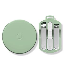 Sourcingbay Pha-kn15 Portable 3-in-1 Stainless Steel Manicure Set With Macaron Green Carrying Case