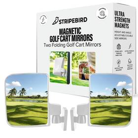 Stripebird Sb-17005 - Magnetic Golf Cart Mirrors 2.0 White No Drilling Ultra-str