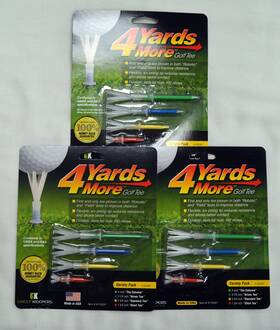 11927 Team Golf 724680456031 4 Yards More Tees - Combo Pack 3 Packs Of
