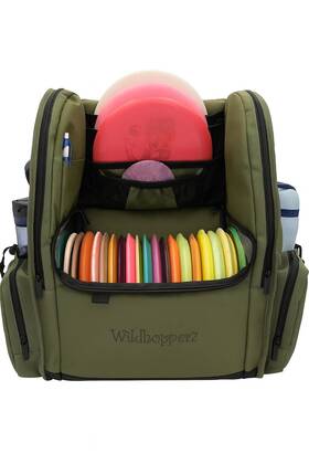 600d Wildhopperz 199284960442 Disc Golf Backpack Holds 26 Disk With Putter Slots Heavy Duty Polyest