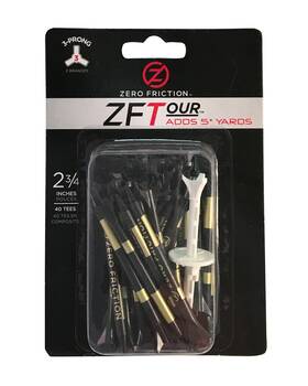 Zt10005 Zero Friction Tour 3-prong Golf Tees 2-3/4-inch Black 40