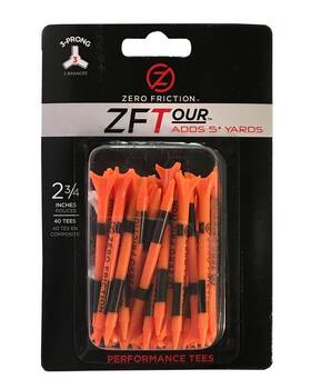 Zero Friction Zt10009 Tour Golf Tees 40 Pack Orange 2-3/4-inch