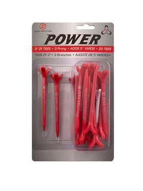 Zero Friction Zt30002 Power 3 Prong Golf Tees Red Inch 20 Pack