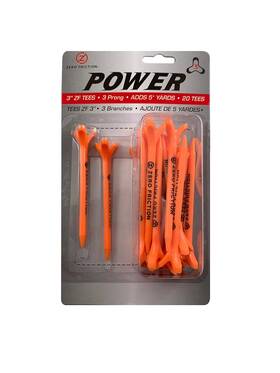 Zt30005 Zero Friction Power 3 Prong Golf Tees Orange Inch 20 Pack