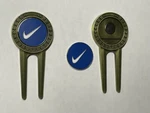 (1) Nike Swoosh Metal Divot Tool & 1" Flat Coin Style Golf Marker - Beauty!. Fixed Price $14.00.