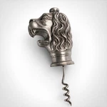 Vtg 90S Mma Pewter Corkscrew Lion Head Bridle Bar Tool Wine Bottle Opener. Fixed Price $17.00.