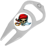 Pirate Skull Golf Ball Marker Divot Repair Tool Bottle Opener. Fixed Price $15.88.