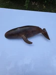 Vintage Hand Carved Wood Whale Sculpture Figure Heavy Smooth Sea Decor. Fixed Price $19.99.