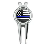 Thin Blue Line American Flag Golf Divot Repair Tool And Ball Marker. Fixed Price $8.99.