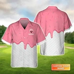 Ice Cream Melting Golf Ball Cone - Personalized Name 3D Hawaiian Shirt V509. Fixed Price $29.44.