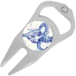 Watercolor Octopus Golf Ball Marker Divot Repair Tool Bottle Opener. Fixed Price $15.88.