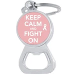 Keep Calm And Fight On Bottle Opener Keychain - Metal Beer Bar Tool Ring. Fixed Price $15.88.