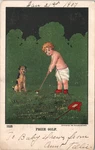 Ullman Baby Diaper Club Golfing Prize With Dog 1907 Postcard. Fixed Price $9.95.