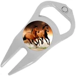 Brown Horses Golf Ball Marker Divot Repair Tool Bottle Opener. Fixed Price $15.88.