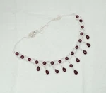 925 Solid Sterling Silver Red Garnet Necklace - 15.3 Gm. Fixed Price $177.57.
