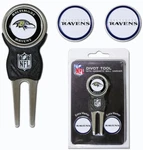 Team Golf Nfl Baltimore Ravens Divot Tool With 3 Ball Markers Pack. Fixed Price $22.98.