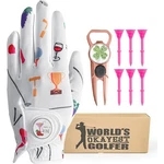 Womens Golf Glove Set, Left Hand Right 1 Pack 6 Plastic Tee With Divot Tool. Fixed Price $15.69.