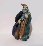 Vintage 1990S Resin Wizard Figurine Holding Crystal Ball Orbit & Black Raven. Fixed Price $13.91.