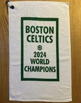 Boston Celtics 2024 Nba Finals Championship Banner 18 Golf Towel (includes Clip). Fixed Price $25.00.