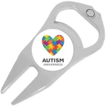 Autism Awareness Puzzle Heart Golf Ball Marker Divot Repair Tool Bottle Opener. Fixed Price $15.88.