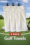 Wincraft Tri-fold Cotton Golf Towel Plain Design 24"X16" Inch 3-PACK White. Fixed Price $28.95.